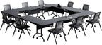 Goakwwuz Conference Room Table, Folding Conference Tables, Thicken Grey Tabletop - Image 3