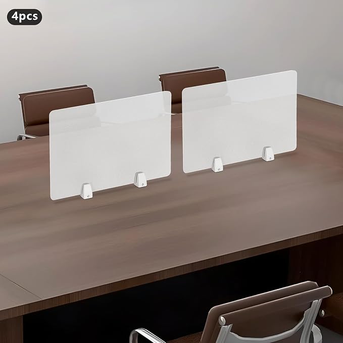 4PCS Desk Dividers Office Partitions, Privacy Desk Panel Protective, Frosted - Image 3