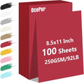 OcePor 100 Sheets Valentine's Day Red Cardstock Paper, Colored Printer Paper by OcePor