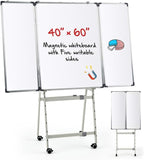 40" x 60" Rolling Whiteboard Foldable Dry Erase Board by Unknown