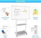maxtek Rolling Whiteboard, 48x32 Large Magnetic White Board - Image 5
