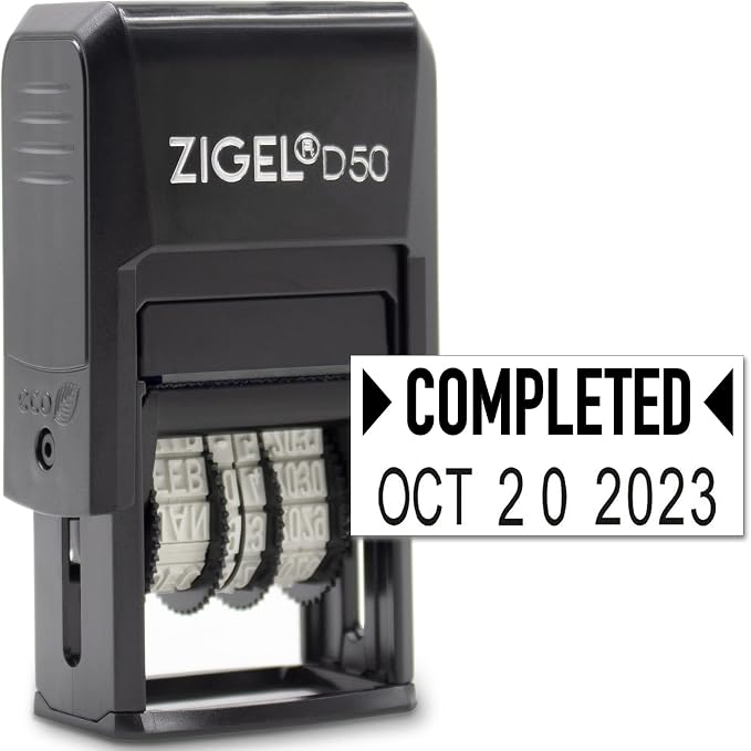 ZIGEL D50 Date Stamp with Completed by ZIGEL