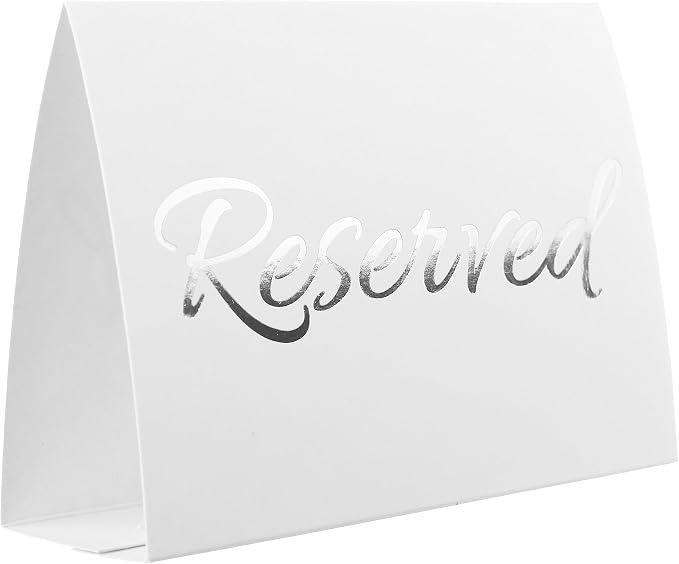 20 Pack Modern White Reserved Table Sign by TOROS