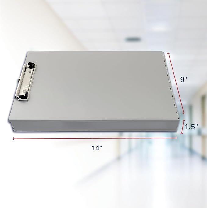 Saunders Metal Clipboard with Storage, Letter Size Paper Organizer, Slim Steel - Image 2