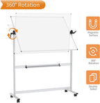 VIZ-PRO Double-Sided Magnetic Mobile Whiteboard, 48 x 36 Inches, Aluminium - Image 3
