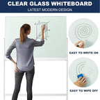 TSJ-OFFICE Rolling Glass Whiteboard on Wheels - Image 6
