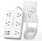 Surge Protector Power Strip 10 FT Flat Extension Cord ，10 AC Outlets & 4 USB by Unknown