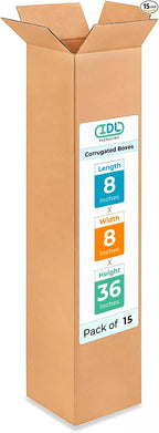 Tall Moving & Shipping Boxes 8"L x 8"W x 36"H by IDLPackaging