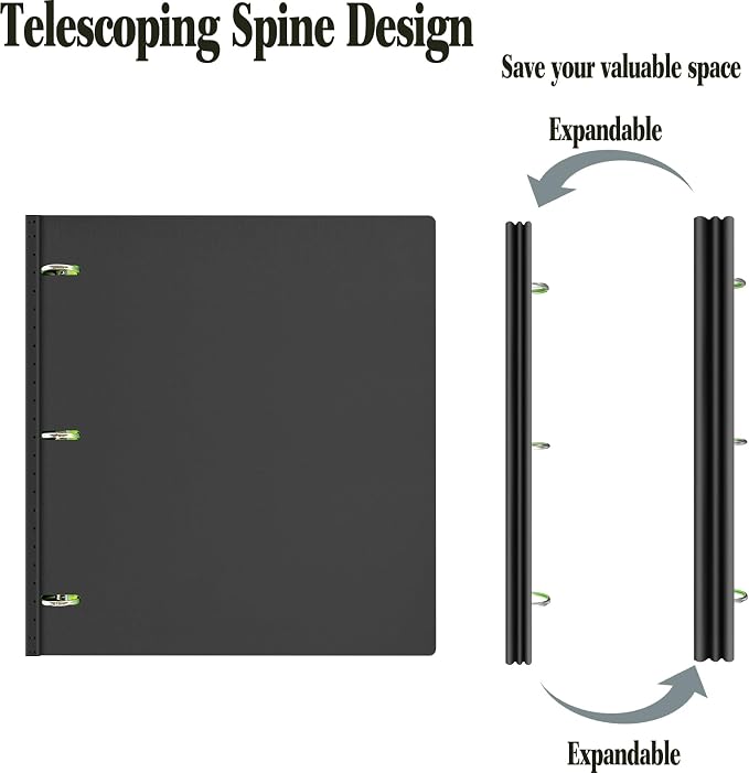 INFUN Telescoping 3 Ring Binder, Portable Plastic Binder - Image 2