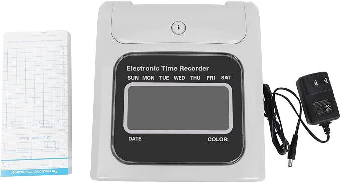 GXFCHYL Electronic Time Clock Calculating Time Clock Punch Machine Employee - Image 7