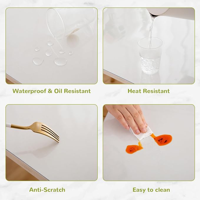 Eisdroma 42 x 96 Inch Clear Table Cover Protector, 1.5mm Plastic Table Cover - Image 4