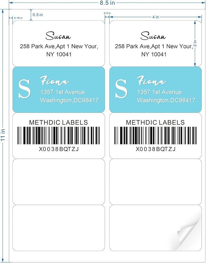 Methdic Shipping Labels 2"×4" 1000 Labels Sticker Paper - Image 2