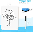 Dry Erase LapBoards, PANDRI 6 Pack Double Sided 12.5 x 9 Inch Whiteboards - Image 2