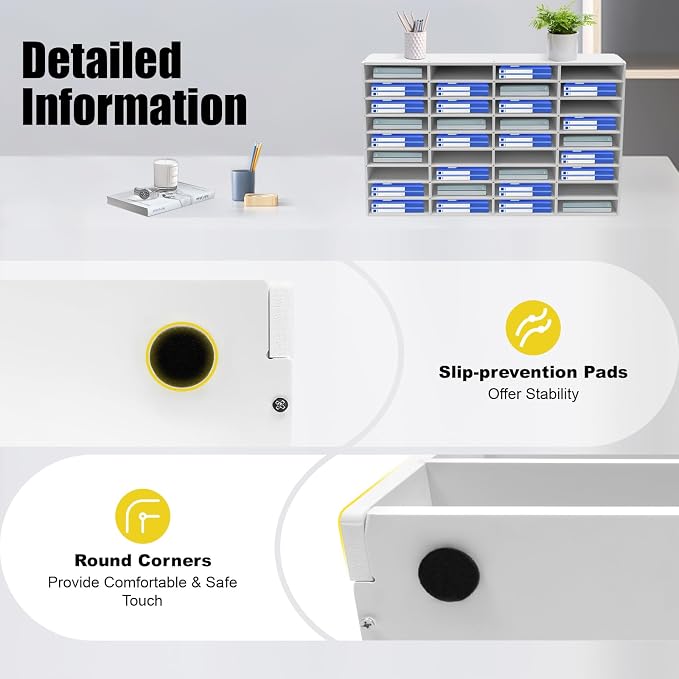 36 Slots Mail Sorters for Office, PVC Literature Organizer - Image 7