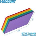 Index Cards 140-Count 5x8 Inch, 178GSM Heavyweight Set of 7 Colors Paper - Image 2