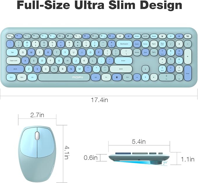 MOFII Wireless Keyboard and Mouse Combo Silent, Slim Compact 2.4G USB Full Size - Image 7
