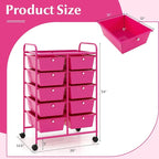 GOFLAME 10-Drawer Rolling Storage Cart, Art Craft Storage Organizer on Wheels - Image 3