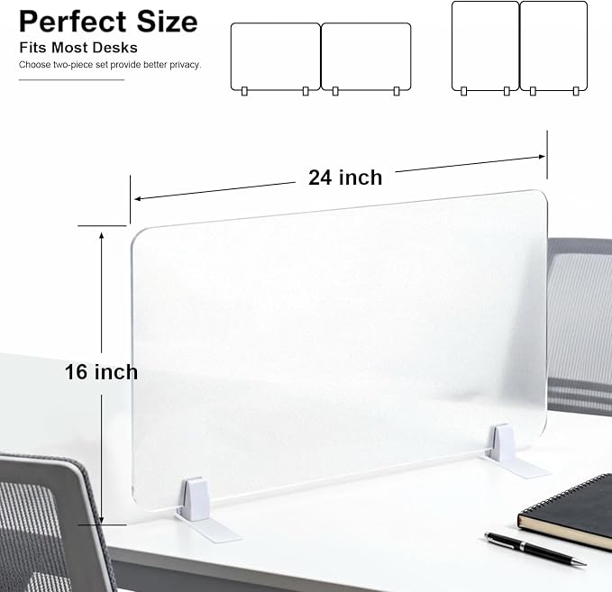 Acrylic Free Standing Screen, Desk Divider - Image 4