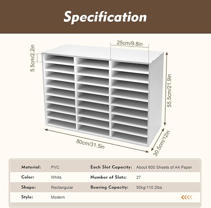 Literature Organizer with 27 Compartments | Adjustable Desktop File Sorter Mail - Image 6