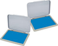 2 Pack Metal Case Stamp Pad Medium Size, Sky Blue Color by ZIGEL