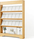LHIUGE 4-Layer Brochure Display Rack, Freestanding Wooden Magazine Rack by LHIUGE