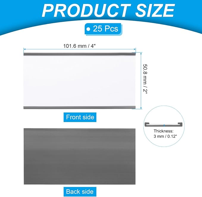 PATIKIL Magnetic Label Holder 4" x 2" - Image 2