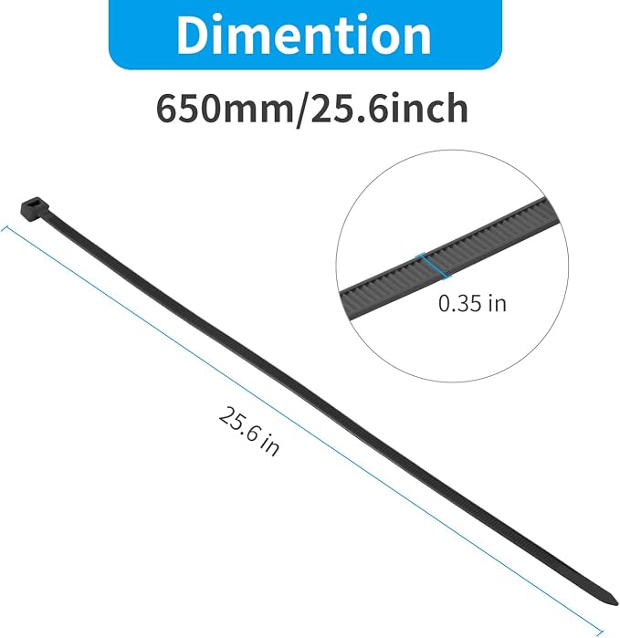 XINGO 26 inch White Zip Ties Heavy Duty 100 Pack, 200 lbs Ultra Strong Plastic - Image 5