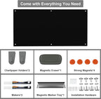 Large Black Glass Dry Erase Board, 96 x 48 Inches Magnetic Glass whiteboard - Image 4