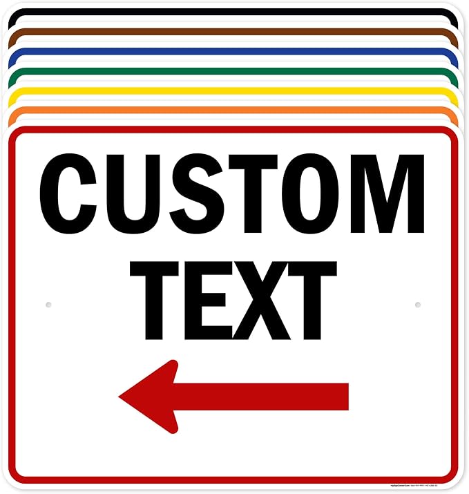 Custom Arrow, Custom Directional Sign, Left Arrow, 24x30 Inches, Rust Free .063 by MySignCenter