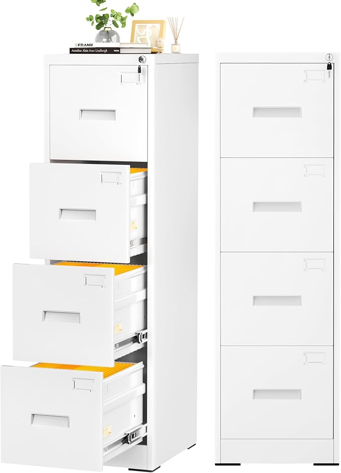 INTERGREAT 4 Drawer File Cabinet, Tall Locking File Cabinets by INTERGREAT