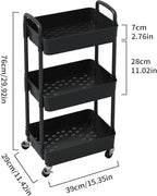 Sywhitta 3-Tier Plastic Rolling Utility Cart - Image 2
