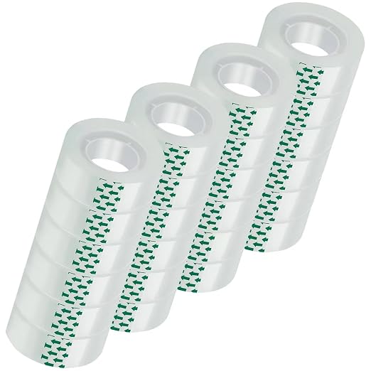 JACMD 24 Rolls Clear Tape, Transparent Tape Refills, Gift Wrap Tape 3/4 * 1000 by JACMD
