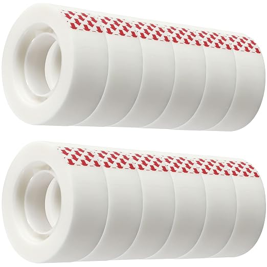 PCKPGON 12 Rolls Invisible Tape Refill, Matte-Finish Translucent Tape Refills by pckpgon
