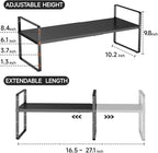 jkxoo 16.5-27’’L Expandable Kitchen Shelf Organizer, Stackable Shelves Organizer - Image 2