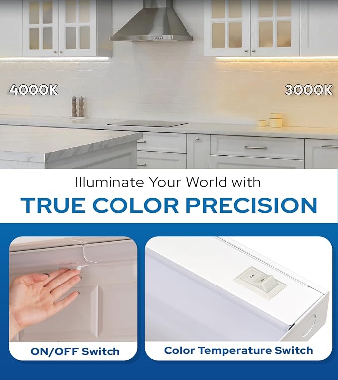 24 Inch Hardwired Under Cabinet Lights, 2 Colors - Image 4