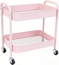Ufriandz Pink 2 Tier Rolling Cart Metal by Ufriandz