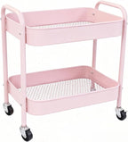 Ufriandz Pink 2 Tier Rolling Cart Metal by Ufriandz