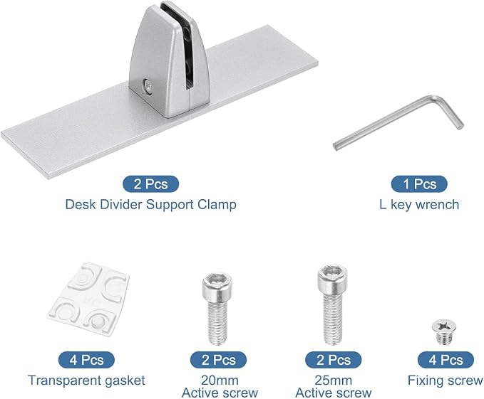PATIKIL 1.8x1.3x2.5" Desk Divider Support Clamp - Image 3