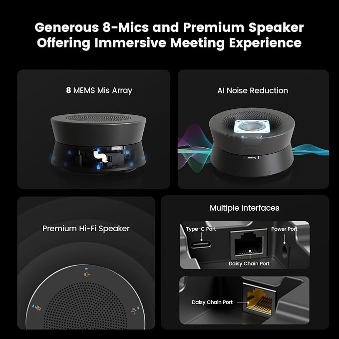 NEARITY 2K Conference Room Camera System, 2X Scalable Conference Speakerphones - Image 5