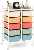 HAPPYGRILL 10-Drawer Rolling Storage Cart, Storage Organizer Cart by HAPPYGRILL