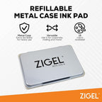 2 Pack Metal Case Stamp Pad Medium Size, Dark Yellow Color - Image 3