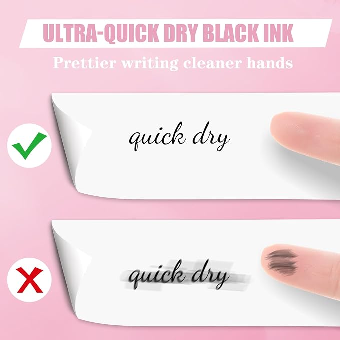 Piochoo Gel Pens, Quick Dry No Smudge, Smooth Writing Comfortable Grip Pen - Image 5