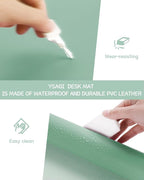 YSAGi Non-Slip Leather Desk Pad, Waterproof Laptop Computer Desk Keyboard Mat - Image 5