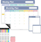 Loukin Dry Erase Calendar 4 Pack, Electrostatic Adsorption Whiteboard Planners by LOUKIN