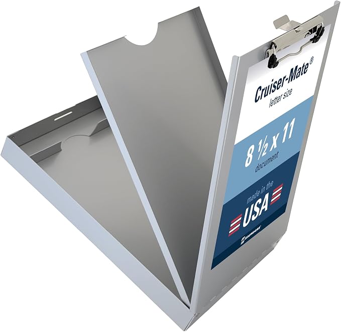 Saunders Metal Clipboard with Storage, Letter Size Paper Organizer, Slim Steel by Saunders