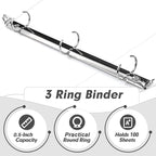 3 Ring Binder 0.5 Inch, PANDRI 12 Pack 0.5-Inch Binder Fits Letter Size 8.5'' x - Image 4