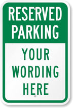 SmartSign 18 x 12 inch “Reserved Parking” Custom Metal Sign by SmartSign