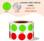 PARLAIM 2 Rolls 2000PCS 3/4" Round Circle Color-Code Dot Stickers, 2 Color - Image 2