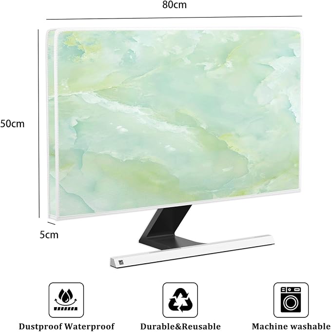Baocicco Sage Green Marble Waterproof 32 Inch Anti-Static Dustproof LCD/LED/HD - Image 2
