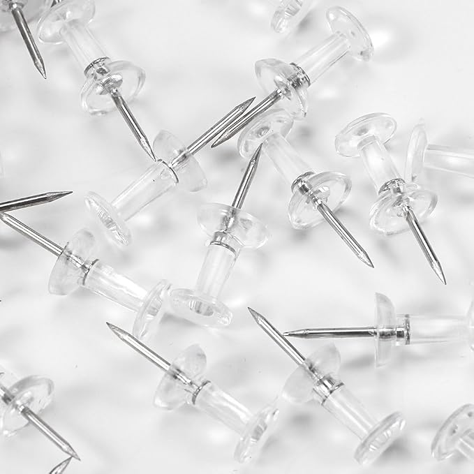 Yalis Push Pins 600 Count, Standard Clear Thumb Tacks Steel Point and Clear - Image 8